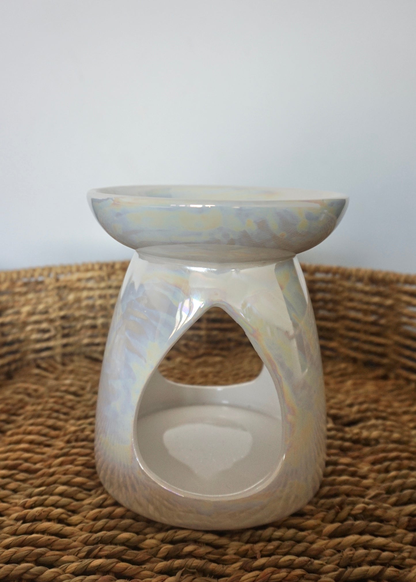 Large White Pearlised Burner